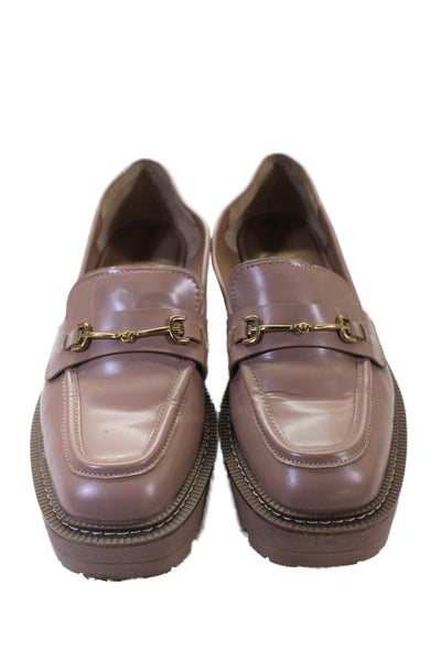 Sam Edelman Womens Leather Slip On Loafers Beige Size 7