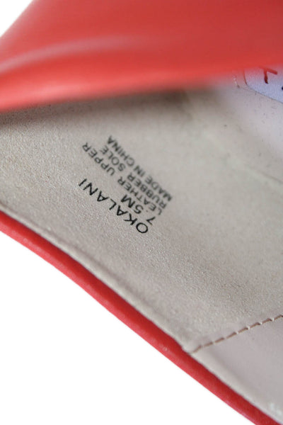 Tahari Womens Two-Toned Pointed Toe Flats Red Size 7.5M