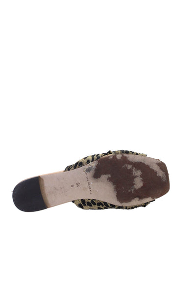 Loeffler Randall Womens Animal Print Twist Knot Sandals Beige Black Size 8.5 B