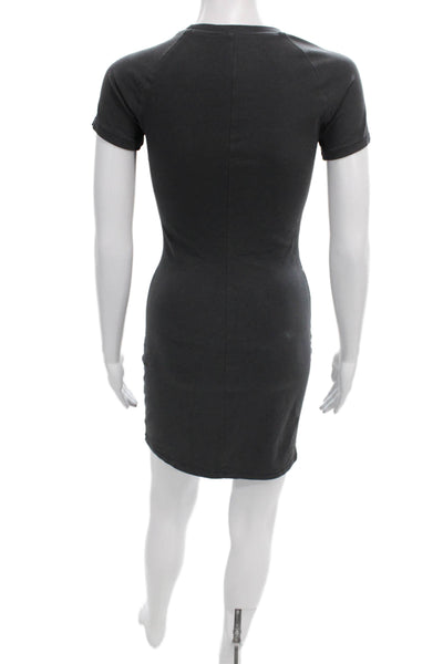 Skims Women Bodycon Dress Gray Short Sleeve Crew Neck Size S