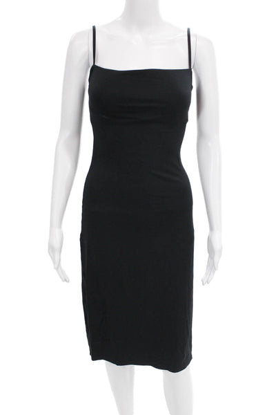 Skims Women Black Bodycon Modal Square Neck Sleeveless Dress Size S