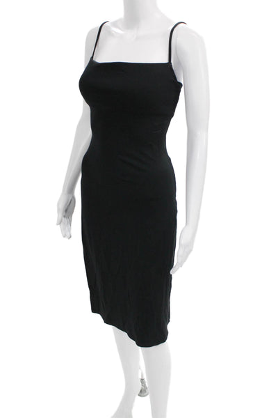 Skims Women Black Bodycon Modal Square Neck Sleeveless Dress Size S