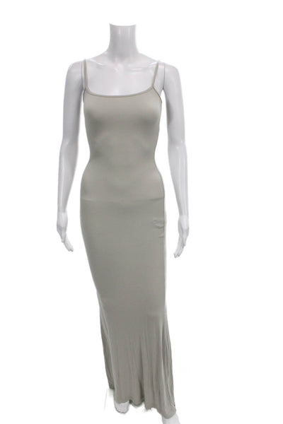 Skims Womens Maxi Dress Beige Scoop Neck Sleeveless Modal Size M