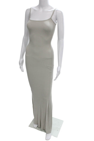 Skims Womens Maxi Dress Beige Scoop Neck Sleeveless Modal Size M