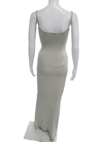 Skims Womens Maxi Dress Beige Scoop Neck Sleeveless Modal Size M