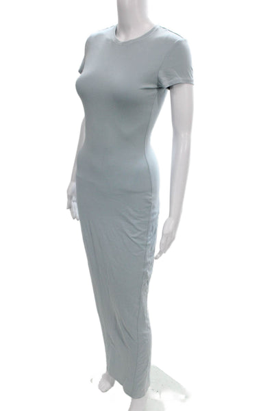Skims Women Maxi Dress Blue Crew Neck Short Sleeve Pullover Size S