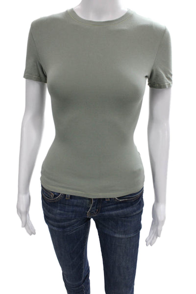 Skims Women Basic Green T-Shirt Crew Neck Short Sleeve Size XS