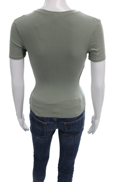 Skims Women Basic Green T-Shirt Crew Neck Short Sleeve Size XS