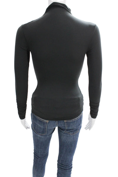 Skims Womens Turtleneck Long Sleeve T-Shirt Black Size S