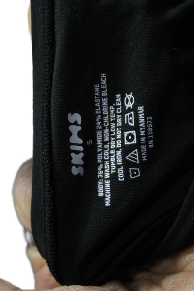 Skims Womens Turtleneck Long Sleeve T-Shirt Black Size S