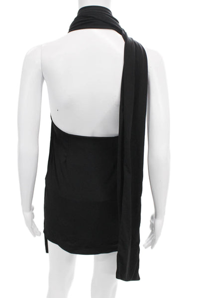 Guizio Womens Halter Sleeveless Bodycon Dress Black Size S