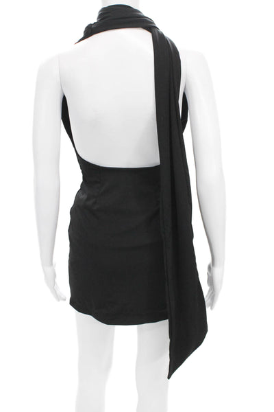 Guizio Womens Halter Sleeveless Bodycon Dress Black Size S