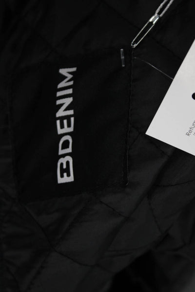 EB Denim Mens Bomber Jacket Blue Zip 97% Cotton 3% Spandex Size S