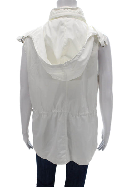 Lauren Ralph Lauren Womens Windbreaker Vest White Zip Sleeveless Size L
