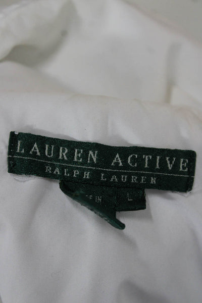 Lauren Ralph Lauren Womens Windbreaker Vest White Zip Sleeveless Size L