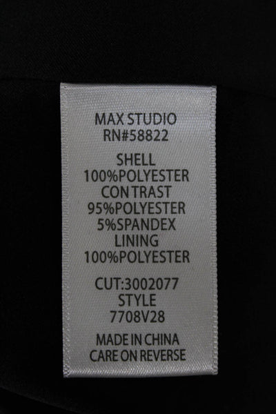 Max Studio Womens Kimono Jacket Black 3/4 Sleeve Polyester Size L