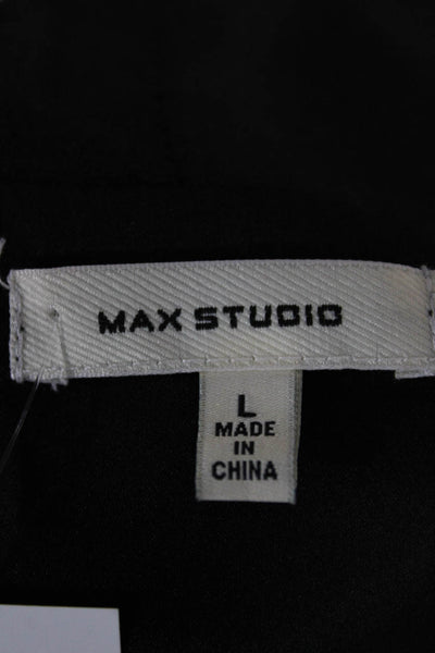 Max Studio Womens Kimono Jacket Black 3/4 Sleeve Polyester Size L