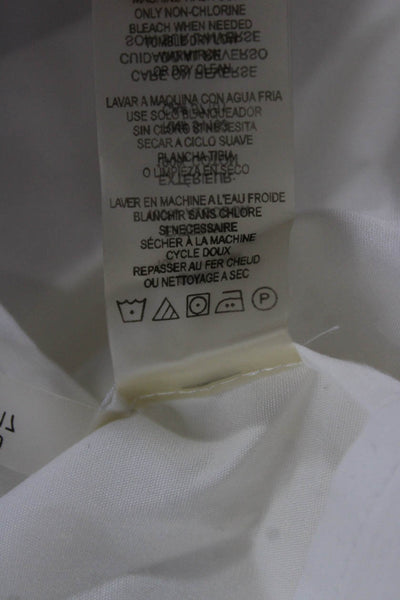 Karl Lagerfeld Women White Cotton Collared Button Long Sleeve Blouse Size XL