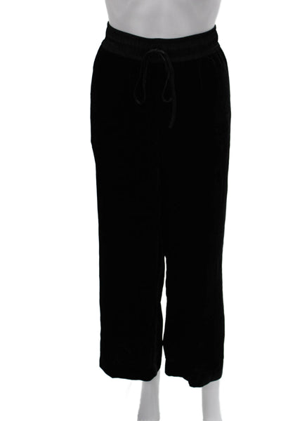 Frame Women Black Sweatpants Drawstring Waist 77% Viscose Size L