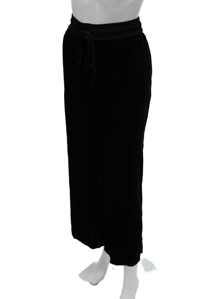 Frame Women Black Sweatpants Drawstring Waist 77% Viscose Size L
