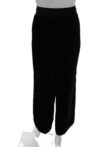 Frame Women Black Sweatpants Drawstring Waist 77% Viscose Size L