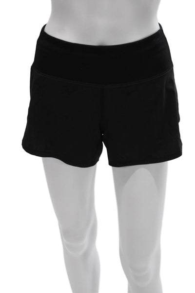Lululemon Womens Athletic Black Polyester Shorts Zip Size 6
