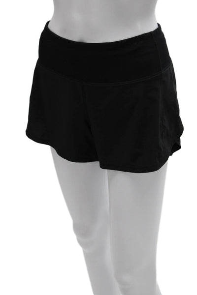 Lululemon Womens Athletic Black Polyester Shorts Zip Size 6