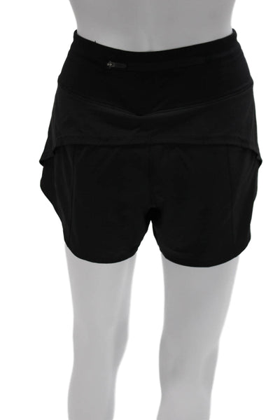 Lululemon Womens Athletic Black Polyester Shorts Zip Size 6