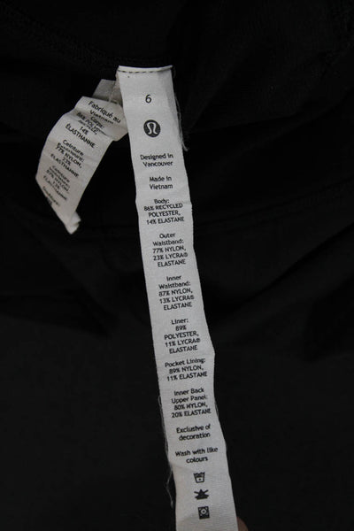 Lululemon Womens Athletic Black Polyester Shorts Zip Size 6