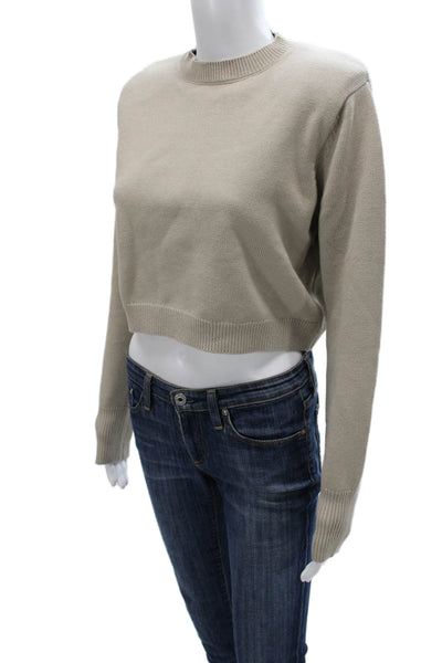 Zara Women Pullover Sweater Beige Crew Neck Long Sleeve Size S