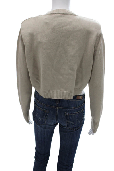 Zara Women Pullover Sweater Beige Crew Neck Long Sleeve Size S