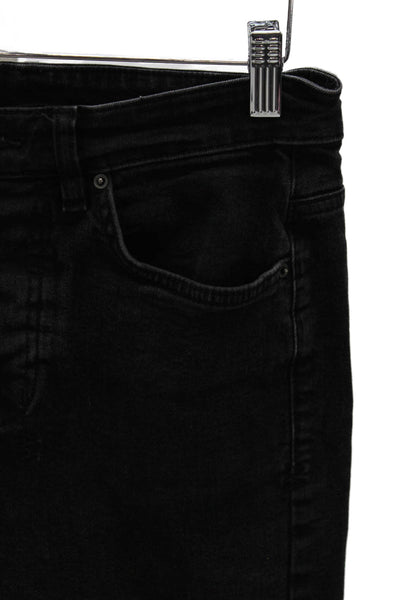 Ksubi Mens Black Skinny Jeans High Rise Cotton Button Fly Size 30