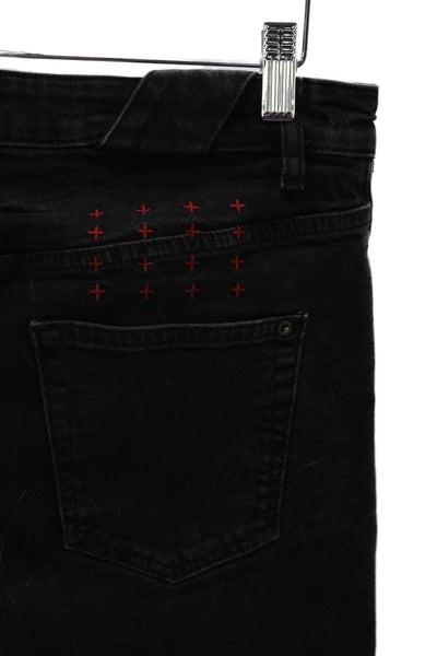 Ksubi Mens Black Skinny Jeans High Rise Cotton Button Fly Size 30
