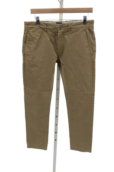 J Crew Mens Chino Pants Beige 100% Cotton Button Closure Size 30