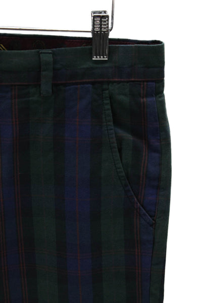 Brooks Brothers Mens Chino Pants Plaid Multicolor Cotton Zip Fly Size 31