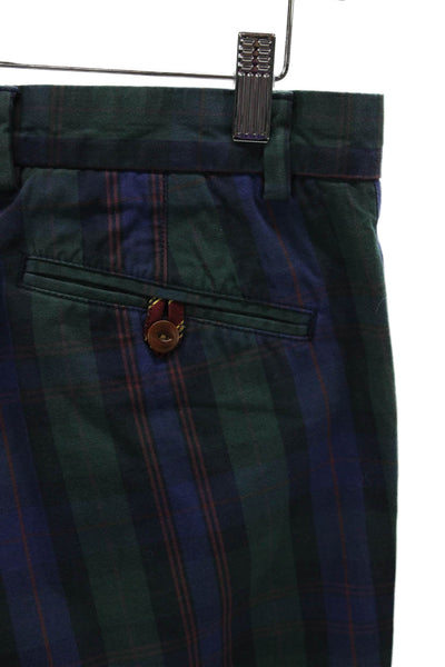 Brooks Brothers Mens Chino Pants Plaid Multicolor Cotton Zip Fly Size 31