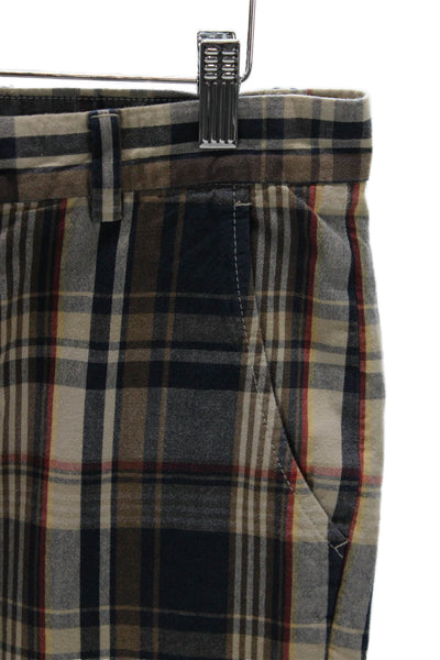 Brooks Brothers Mens Dress Pants Multicolor Plaid Cotton Button Size 32
