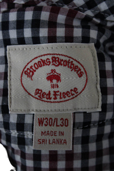Brooks Brothers Mens Chino Pants Brown Button Cotton Size 30