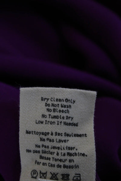 L'Agence Womens Basic Collared Sleeveless Silk Blouse Purple Size M
