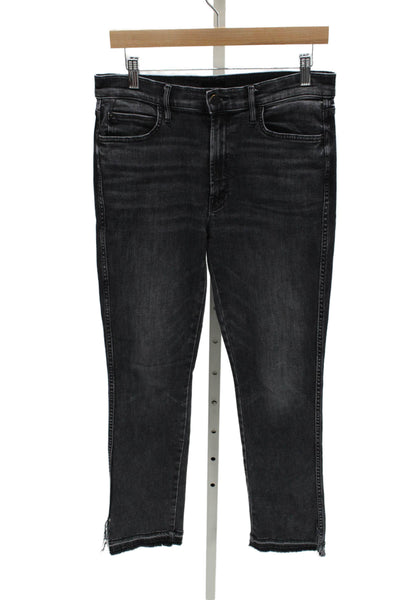 Mother Womens Ankle Jeans Black High Rise Cotton Blend Inseam 30 Size 29