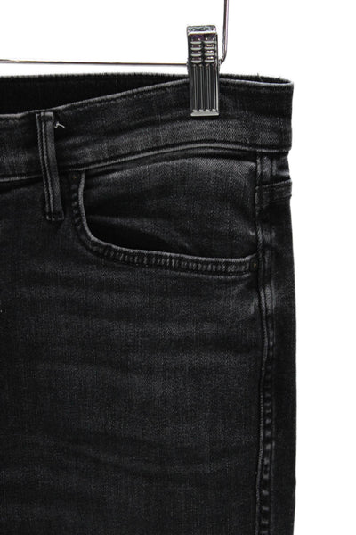 Mother Womens Ankle Jeans Black High Rise Cotton Blend Inseam 30 Size 29