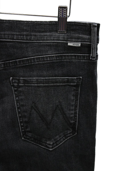 Mother Womens Ankle Jeans Black High Rise Cotton Blend Inseam 30 Size 29