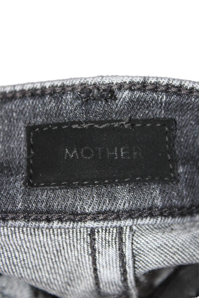 Mother Womens Ankle Jeans Black High Rise Cotton Blend Inseam 30 Size 29