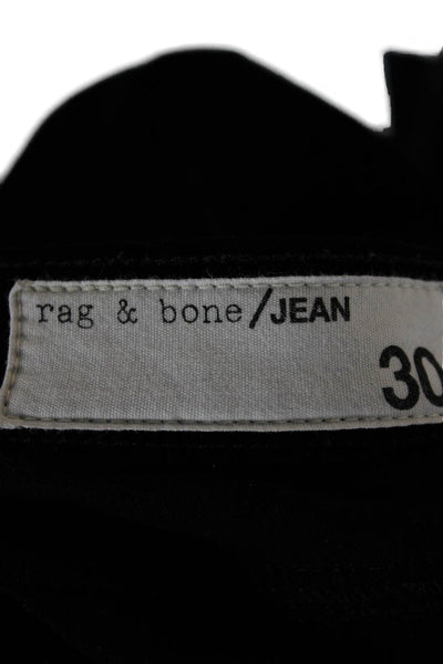 Rag & Bone Womens Skinny Black Jeans Cotton Blend 32 Inseam Size 30