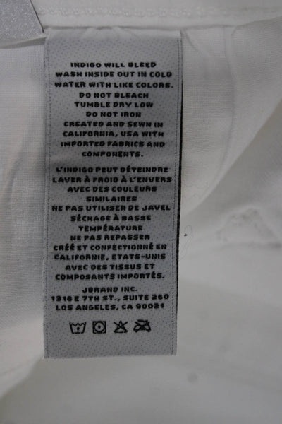 J Brand Womens Cropped White High Rise Distressed Jeans Cotton Blend Size 30