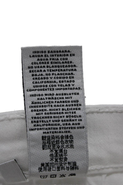 J Brand Womens Cropped White High Rise Distressed Jeans Cotton Blend Size 30