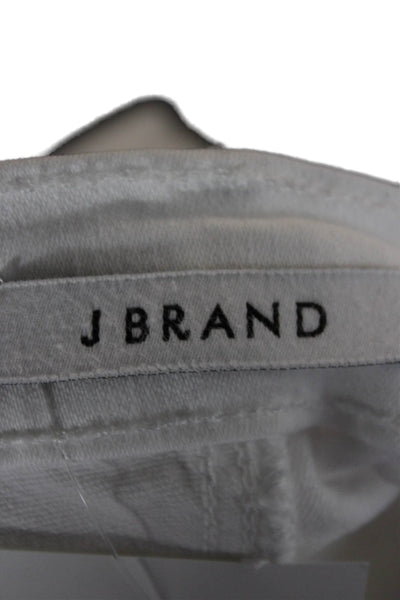 J Brand Womens Cropped White High Rise Distressed Jeans Cotton Blend Size 30
