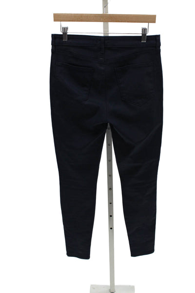 L'Agence Women Skinny Jeans Blue High Rise Cotton Blend Button Fly Size 30
