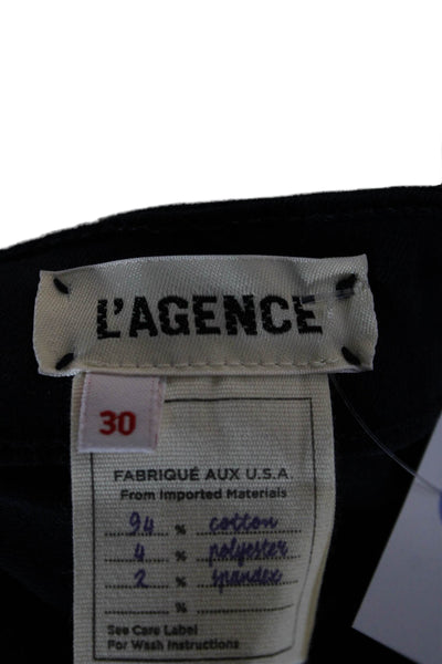 L'Agence Women Skinny Jeans Blue High Rise Cotton Blend Button Fly Size 30