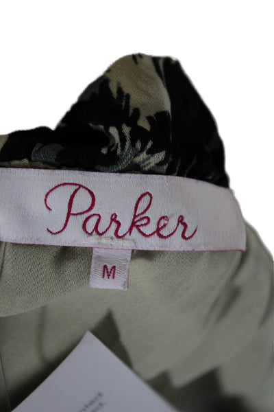 Parker Women Off Shoulder Multicolor Animal Print Blouse 3/4 Sleeve Size M